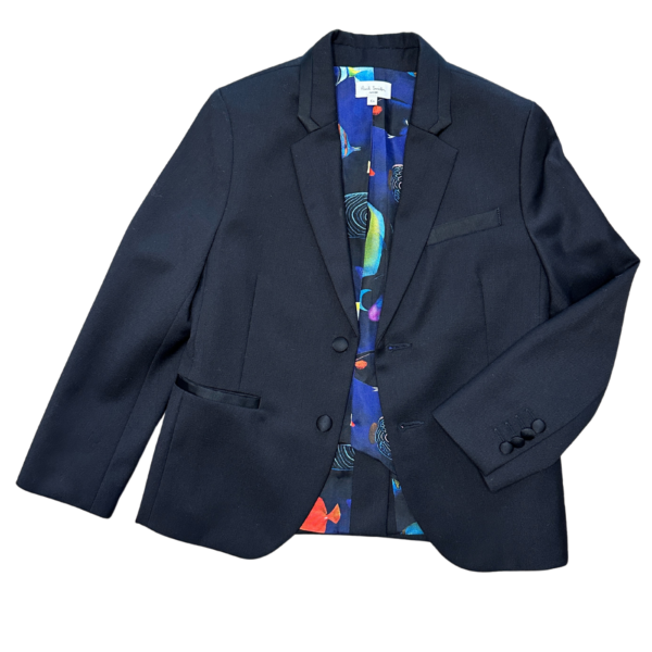 Veste-costume smoking-mariage-garçon noir Paul Smith enbouclekids