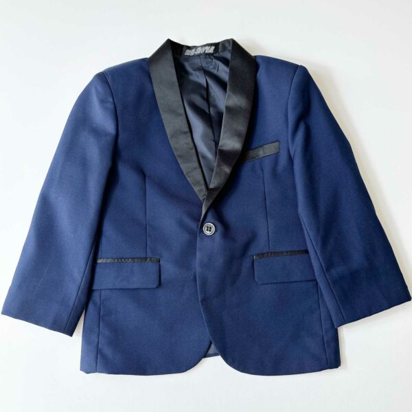 Veste-ensemble-costume bleu et noir-cérémonie-garçon-enbouclekids