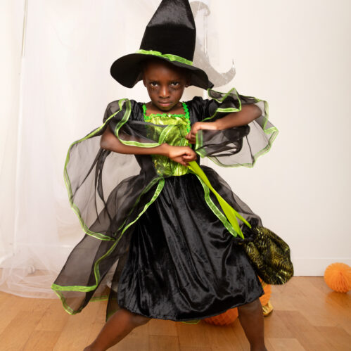 Costume de sorcière enfant fille pour Halloween