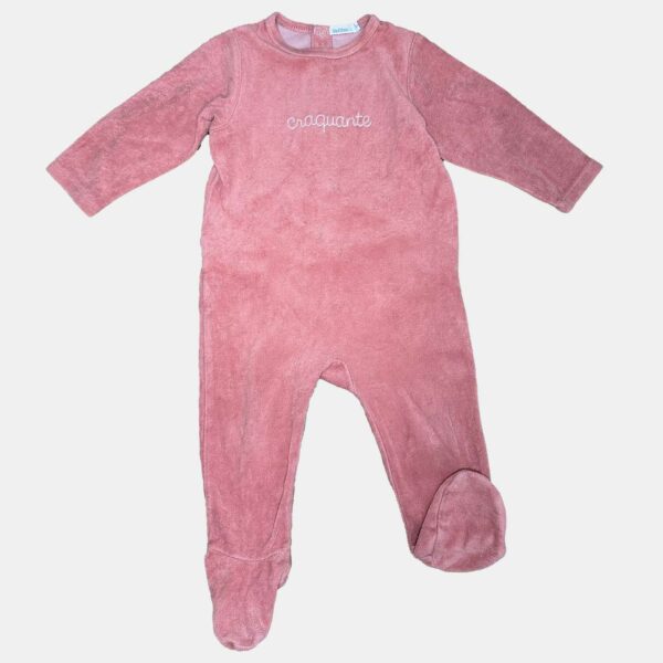 Pyjama bout'chou brodé "craquante" en velours taille 12 mois