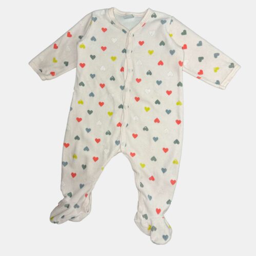 Pyjama rose petit-bateau velours imprimé cœurs